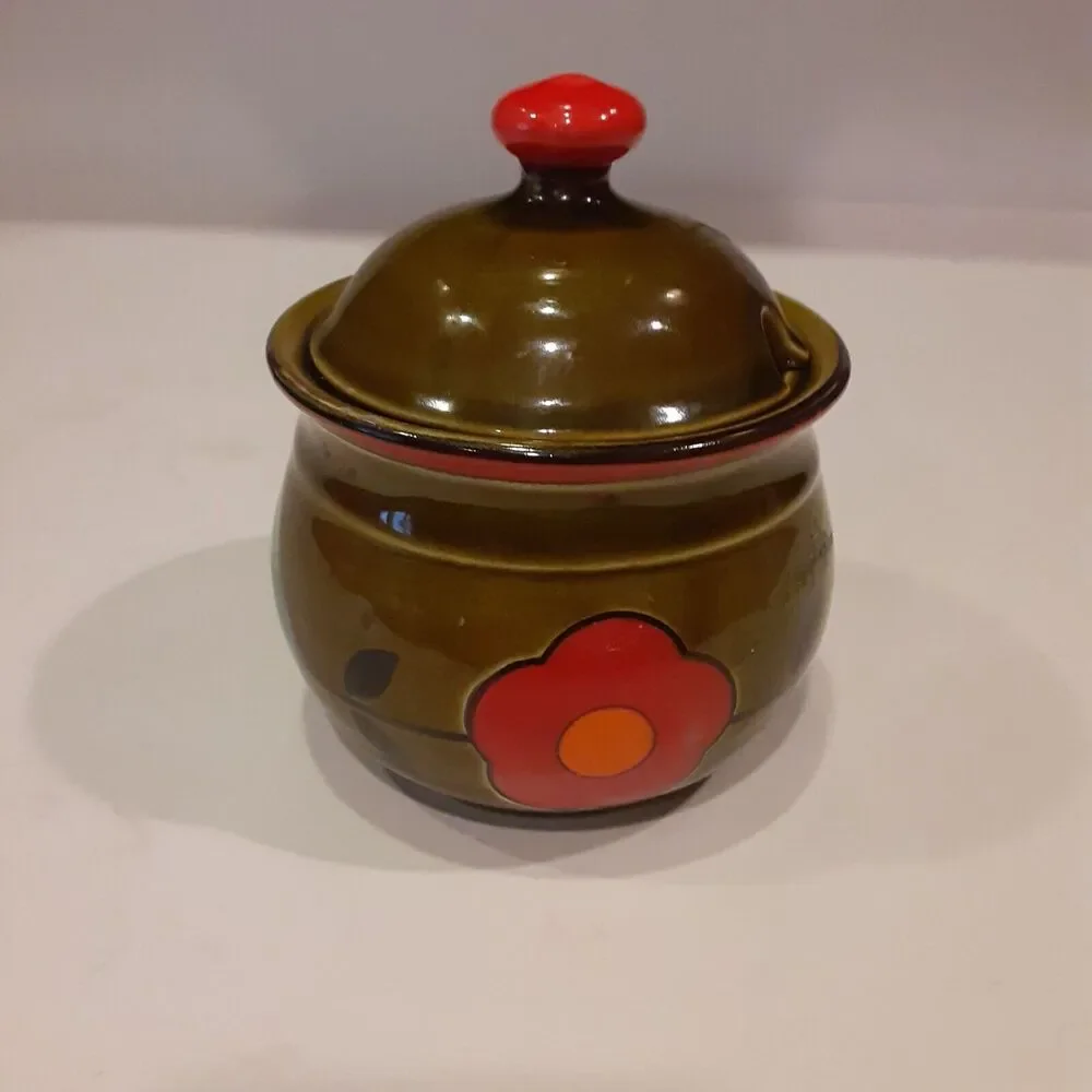 Georges Briard Vintage MCM Sugar Bowl w/lid Flaw Great Decor